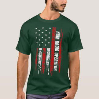 T-shirt Ham Radio Opérateur américain Drapeau Amateur