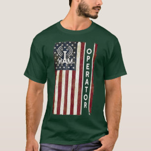 T-shirt Ham Radio Operator Shirt 4 juillet Drapeau américa