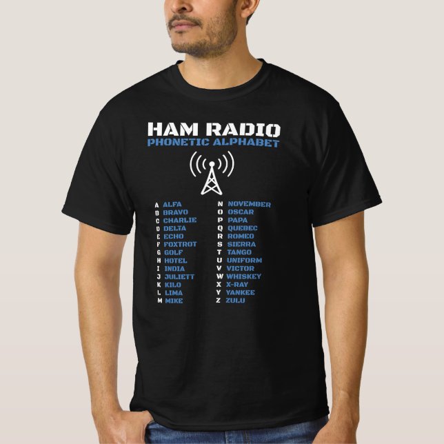 T-shirt Ham Radio OTAN Phonetic Alphabet Design (Devant)
