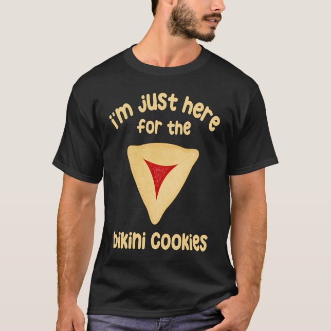T-shirt Hamantashen Just Here For The Bikini Cookies Purim (Devant)
