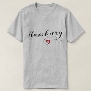 T-shirt Hambourg Drapeau En Coeur, I Love Hamburg