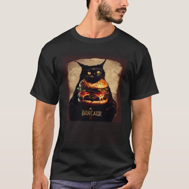T-shirt Hamburger Black Cat Gaming  1 (Devant)