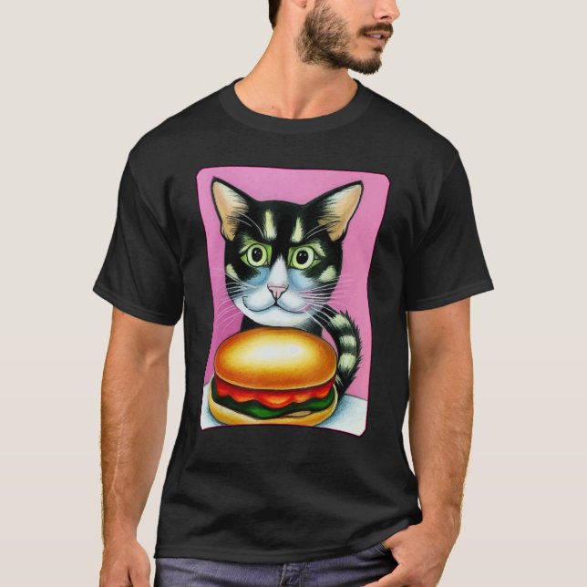 T-shirt Hamburger Chat Catburger Burger Purr Meow Chat 3 (Devant)