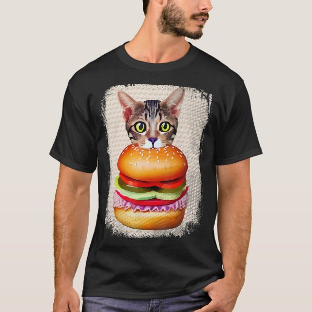 T-shirt Hamburger Chat Catburger Burger Purr Meow Chat 3 (Devant)