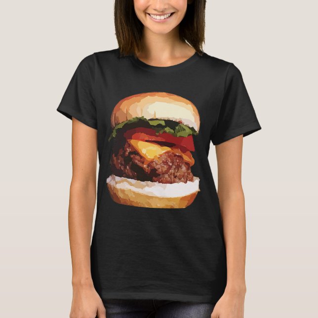 T-shirt Hamburger Cheeseburger (Devant)
