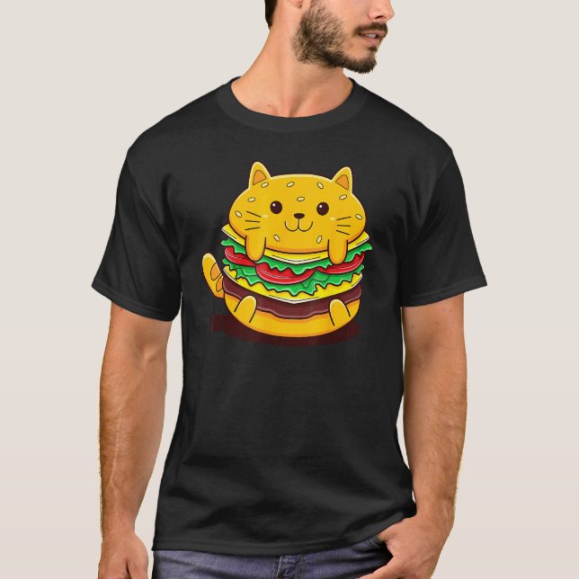 T-shirt Hamburger de chat mignon (Devant)