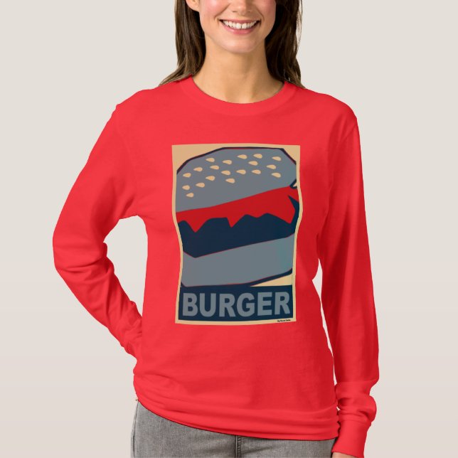 T-shirt Hamburger En Art Bleu (Devant)