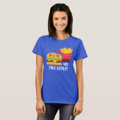 T-shirt Hamburger et French Fries deux amoureux Kawaii (Devant entier)