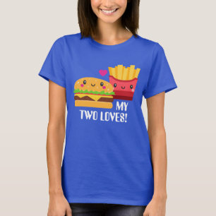 T-shirt Hamburger et French Fries deux amoureux Kawaii
