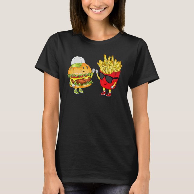 T-shirt Hamburger Fries High Cinq Cool Fun Combo Snacks Fu (Devant)