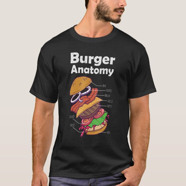 T-shirt Hamburger Graphisme Alimentation Burger Anatomie C (Devant)