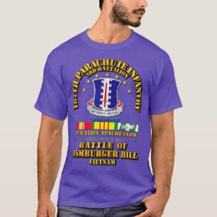 T-shirt Hamburger Hill 3e Bn 187e Infanterie avec rubans S