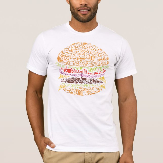 T-shirt Hamburger, nourriture, pain, restauration rapide,  (Devant)