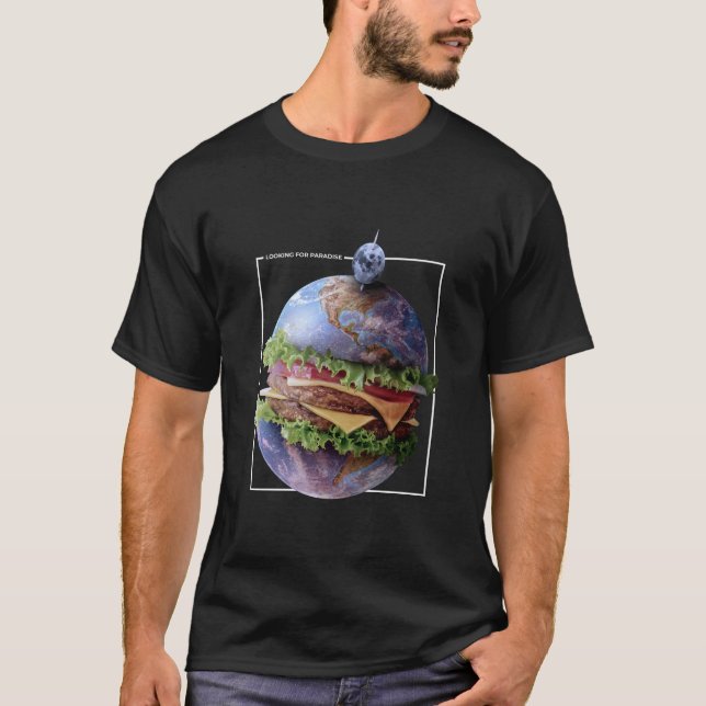 T-shirt hamburger planet (Devant)
