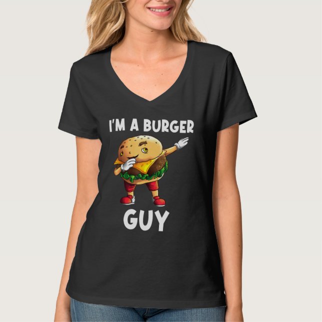 T-shirt Hamburger Pour Hommes Papa Burger Cheeseburger Foo (Devant)