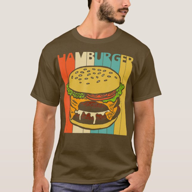 T-shirt Hamburger rétro vintage (Devant)
