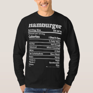 T-shirt Hamburger Valeur nutritive Calories alimentaires h