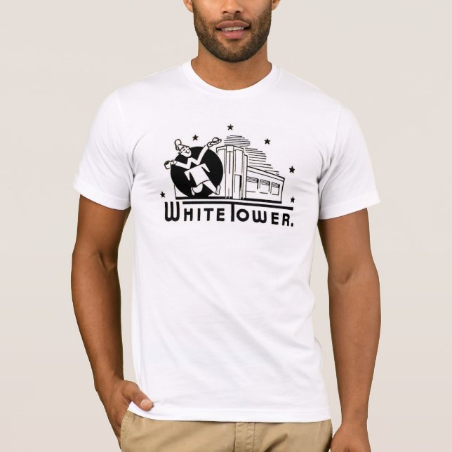 T-shirt hamburgers blancs de tour (Devant)