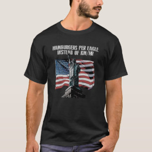 T-shirt Hamburgers par aigle au lieu Humour patriotique 1