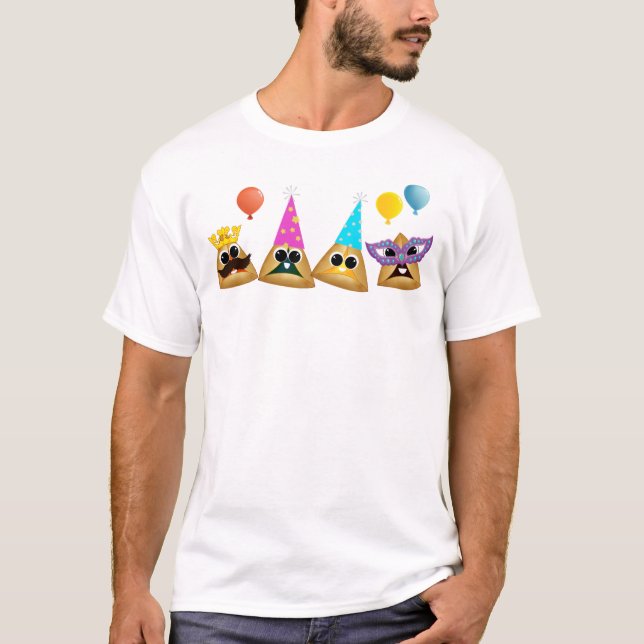 T-shirt Hamentashen Kawaii Fêtards (Devant)