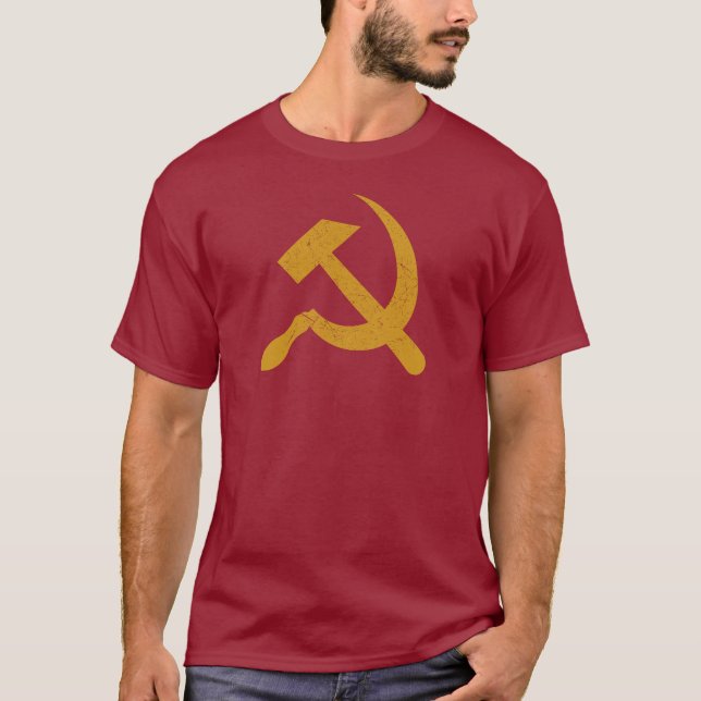 T-shirt Hammer and Sickle - Communism Symbol Red (Devant)