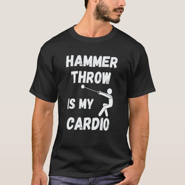 T-shirt Hammer Throw Is My Cardio Retro Hammer Throw (Devant)