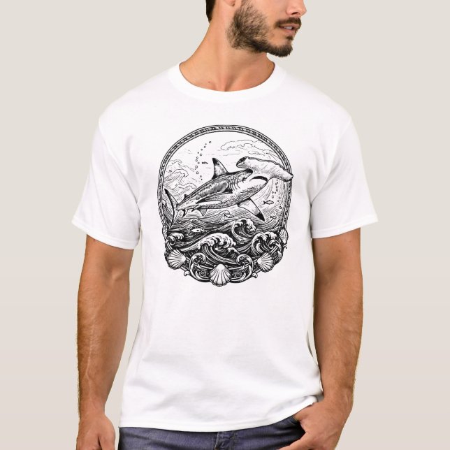 T-shirt hammerhead shark (Devant)