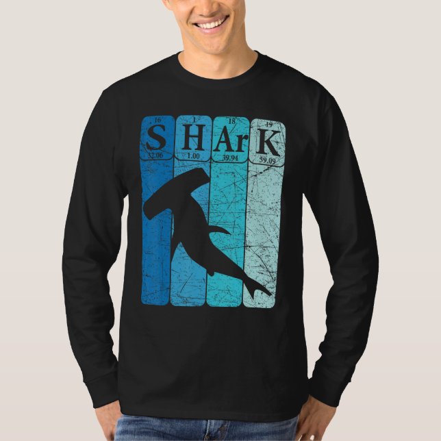T-shirt Hammerhead Shark Periodic Table Elements Retro Sha (Devant)