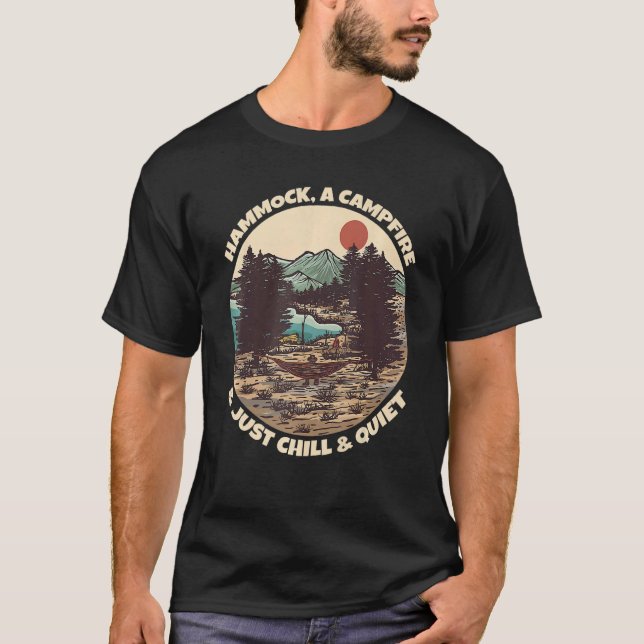 T-shirt Hammock Camping Feu Juste Chill Et Calme Camping M (Devant)