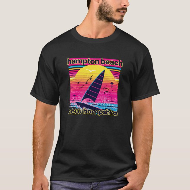 T-shirt Hampton Beach Retro 80s Style Souvenir Beach (Devant)