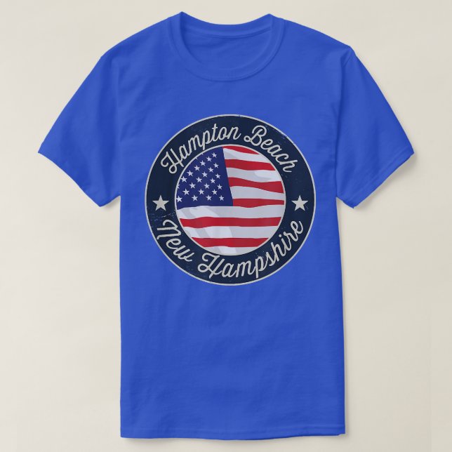 T-shirt Hampton Beach - T‑shirt souvenir patriotique du Ne (Design devant)