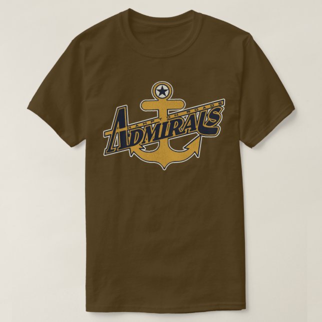 T-shirt Hampton Roads Admirals Retro Déficit Hockey sur gl (Design devant)