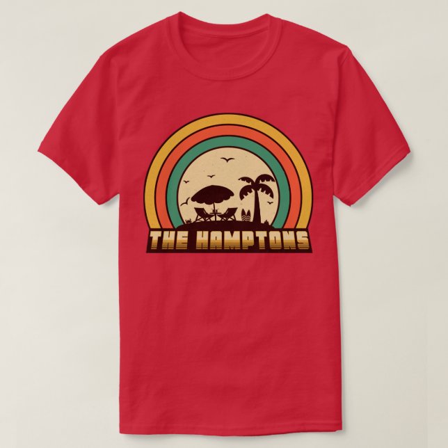T-shirt Hamptons Beach Retro Sunset Style (Design devant)