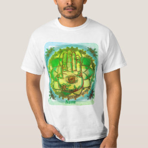 T-shirt Hamsa Hand Green Lotus