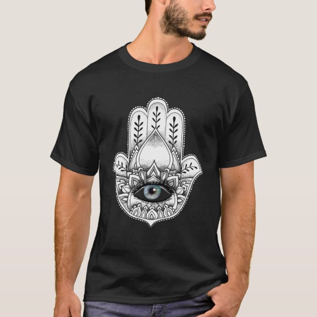 T-shirt Hamsa Hand Yogi Hand Hams Amulet Good Luck Charm O (Devant)