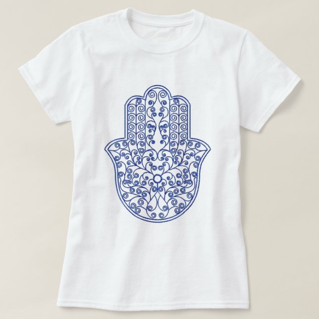 T-shirt hamsa*tunis*maroc*henné*bleu (Design devant)