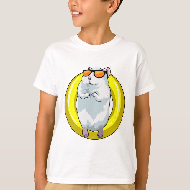 T-shirt Hamster à la natation avec anneau de natation (Devant)