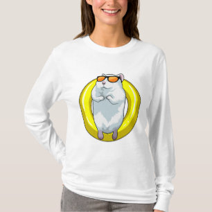 T-shirt Hamster à la natation avec anneau de natation