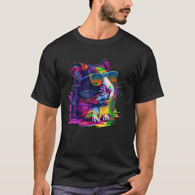 T-shirt hamster à l'allure cool avec lunettes de soleil mu (Devant)