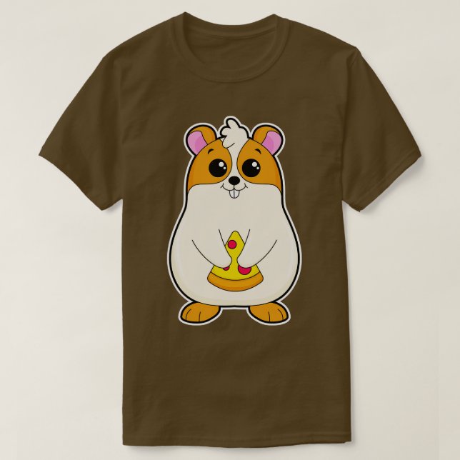 T-shirt Hamster à Manger de Pizza (Design devant)