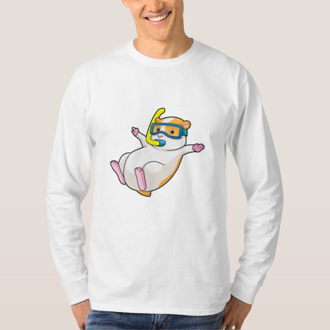 T-shirt Hamster à Plongée avec lunettes de natation (Devant)