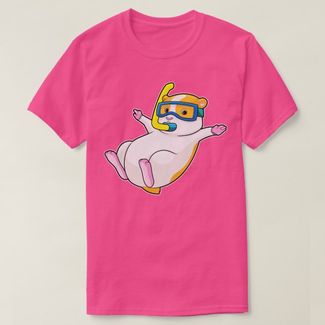 T-shirt Hamster à Plongée avec lunettes de natation (Design devant)