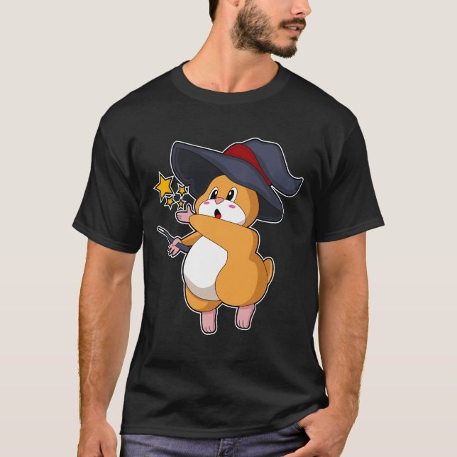 T-shirt Hamster as Wizard with Magic mur (Devant)