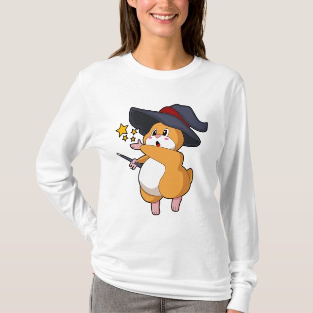 T-shirt Hamster as Wizard with Magic mur (Devant)