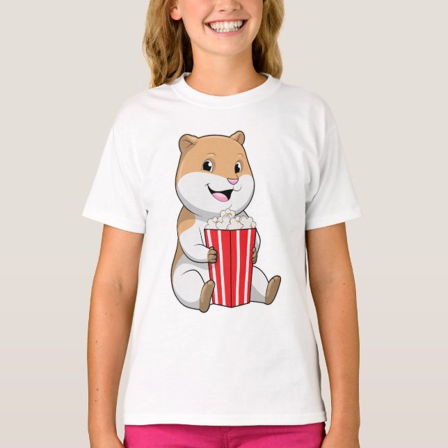 T-shirt Hamster au cône de Popcorn (Devant)