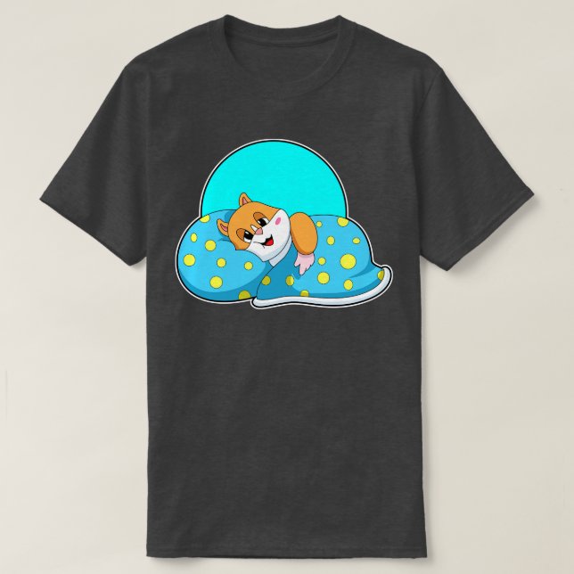 T-shirt Hamster au coucher avec couverture (Design devant)
