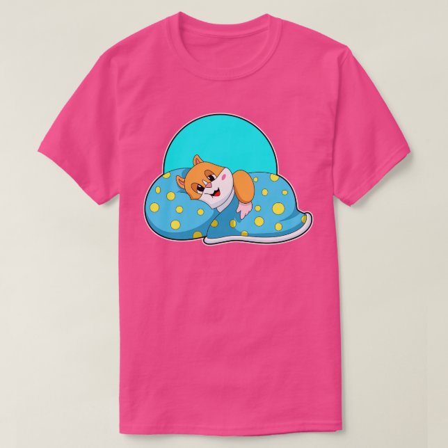 T-shirt Hamster au coucher avec couverture (Design devant)