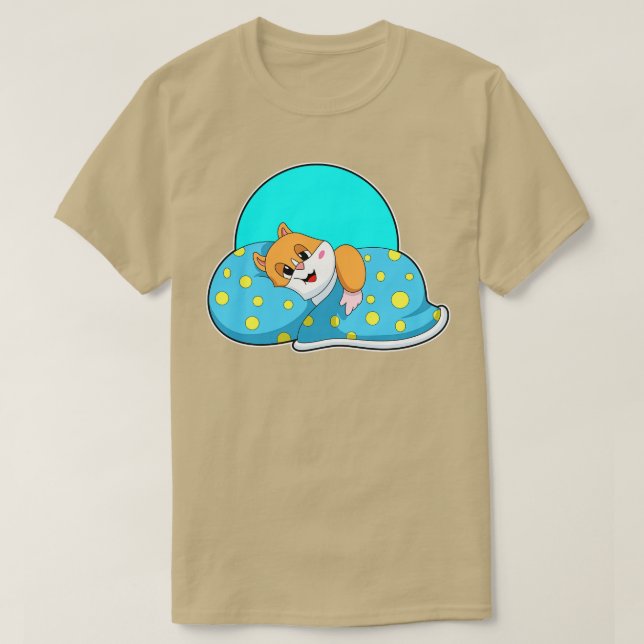T-shirt Hamster Au Sommeil Avec Couverture (Design devant)