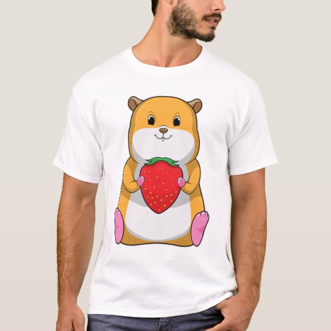 T-shirt Hamster aux fraises (Devant)