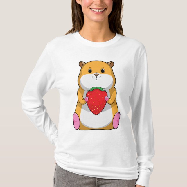 T-shirt Hamster aux fraises (Devant)